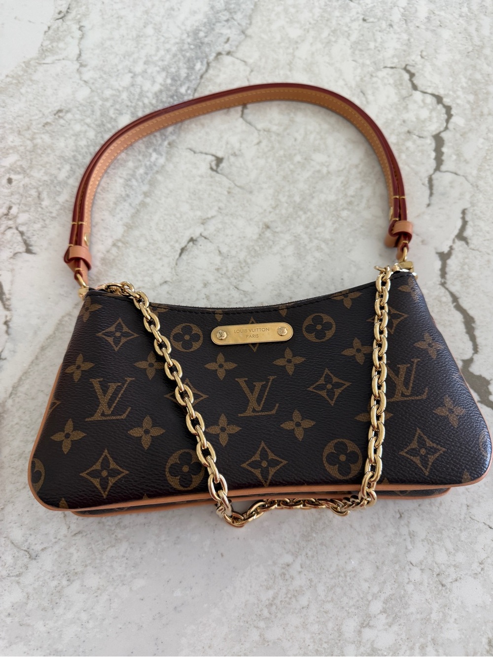 Louis Vuitton Monogram Pochette Liv with Vachetta Trim and Gold Chain - Picture 8 of 15